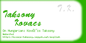 taksony kovacs business card